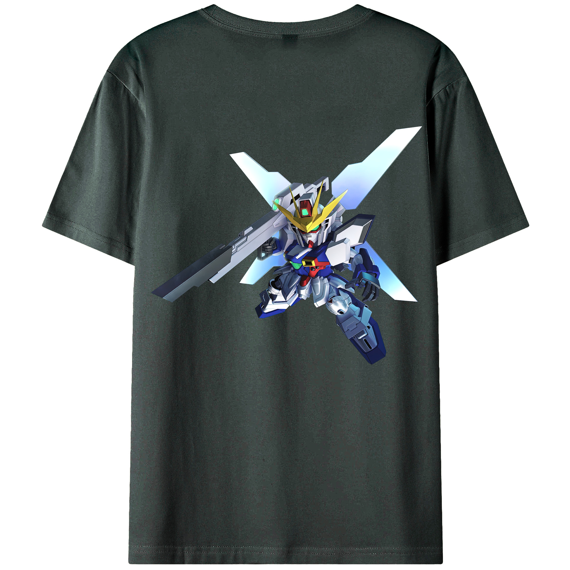 （画像用） 機動戦士ガンダム Mobile Suit Gundam 綿100％ メンズ半袖Tシャツ（バックプリント） 通気性